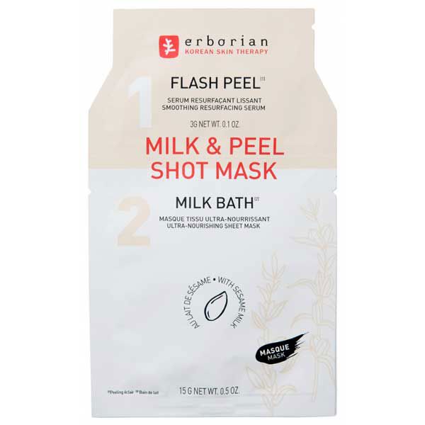 Маска для лица Milk & peel shot mask Erborian, 15 г ацидофилин из цельного молока молочная культура 3 4 4 2% 500 г