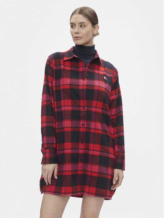 

Платье-рубашка стандартного кроя Tommy Jeans, красный