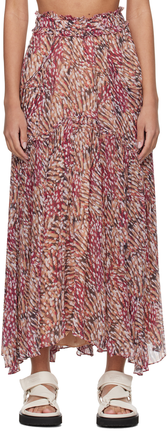 Бежево-розовая длинная юбка Veronique Isabel Marant Etoile