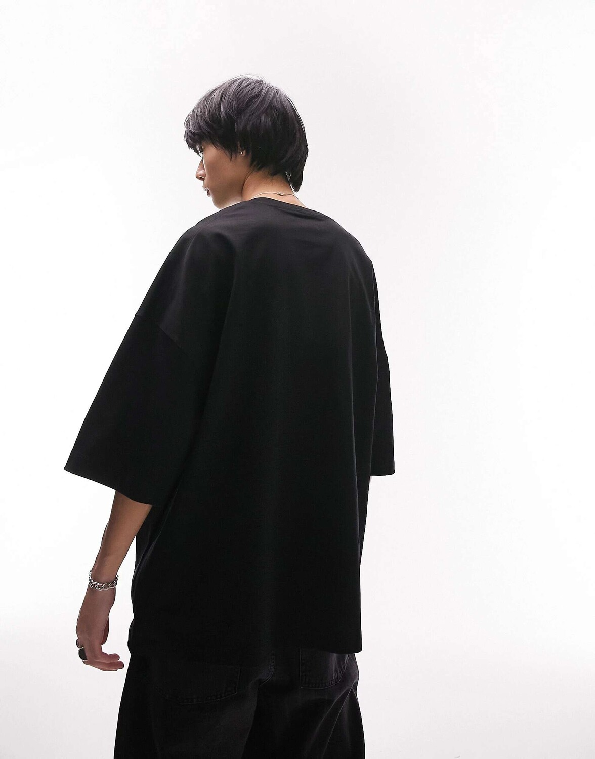 

Черная футболка премиум-класса Topman Extreme Oversized, Черный
