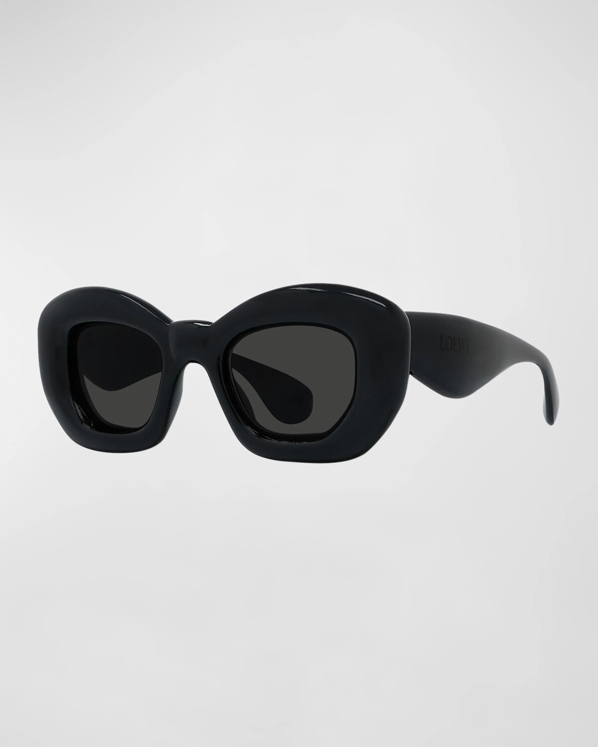 

Надутые однотонные солнцезащитные очки-бабочки из ацетата Loewe, цвет Shiny Black Smoke
