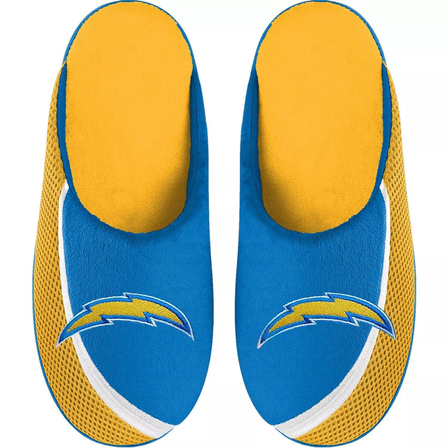 

Молодежные тапочки FOCO Los Angeles Chargers с цветным краем и большим логотипом Unbranded