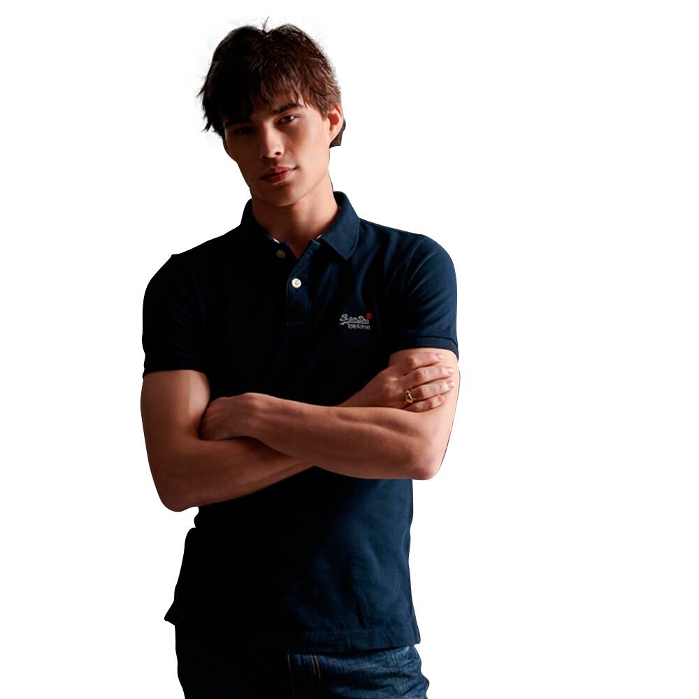 

Поло с коротким рукавом Superdry Classic Pique Organic Cotton, синий