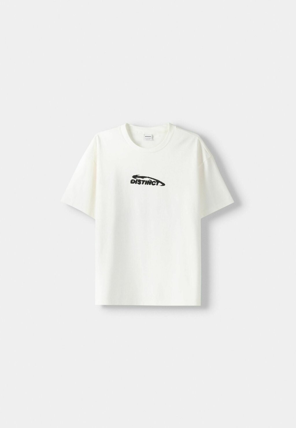 

Футболка с набивным рисунком Short Sleeve Boxy-Fit Bershka, белая