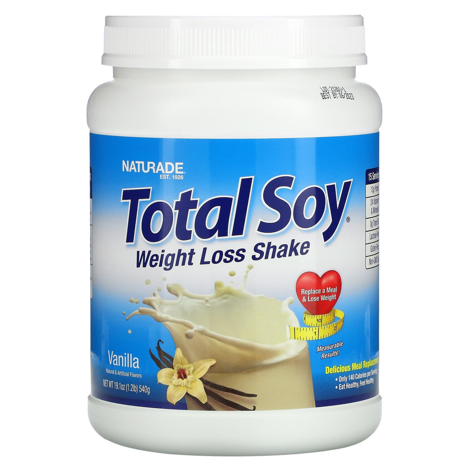 

Total Soy, коктейль для похудения, ваниль, 540 г (1,2 фунта), Naturade