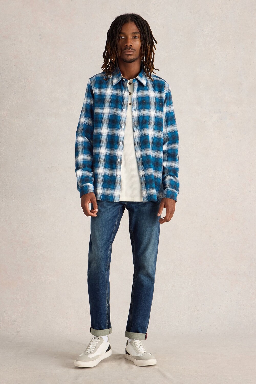 

Рубашка из 100% хлопка в клетку Moxley flannel White Stuff, синий