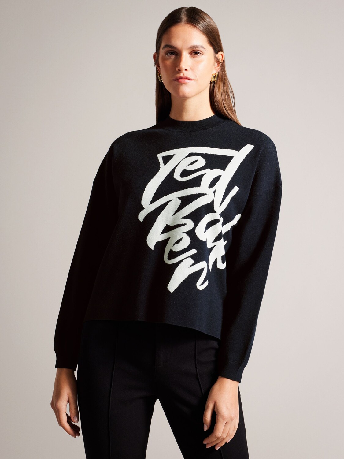 

Жаккардовый джемпер Emally Ted Baker, темно-синий