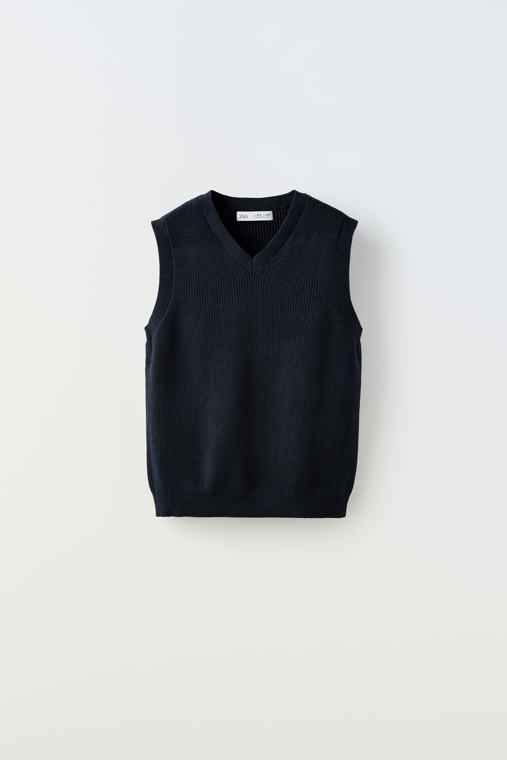 

Жилет вязаный с свободными петлями Zara, темно-синий