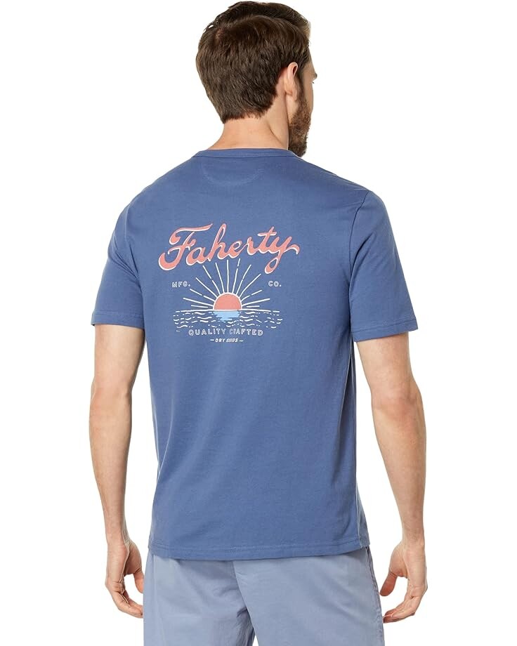 

Футболка Faherty Graphic Dry Goods Tee, цвет Faded Navy