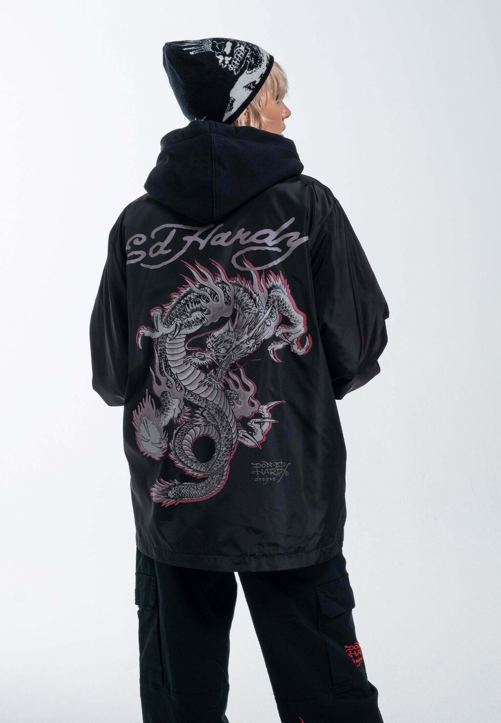 Переходная куртка FIREBALL DRAGON Ed Hardy, черный джинсовая куртка ed hardy черный