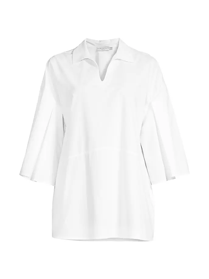 

Плиссированная хлопковая туника Maureen Harshman, белый