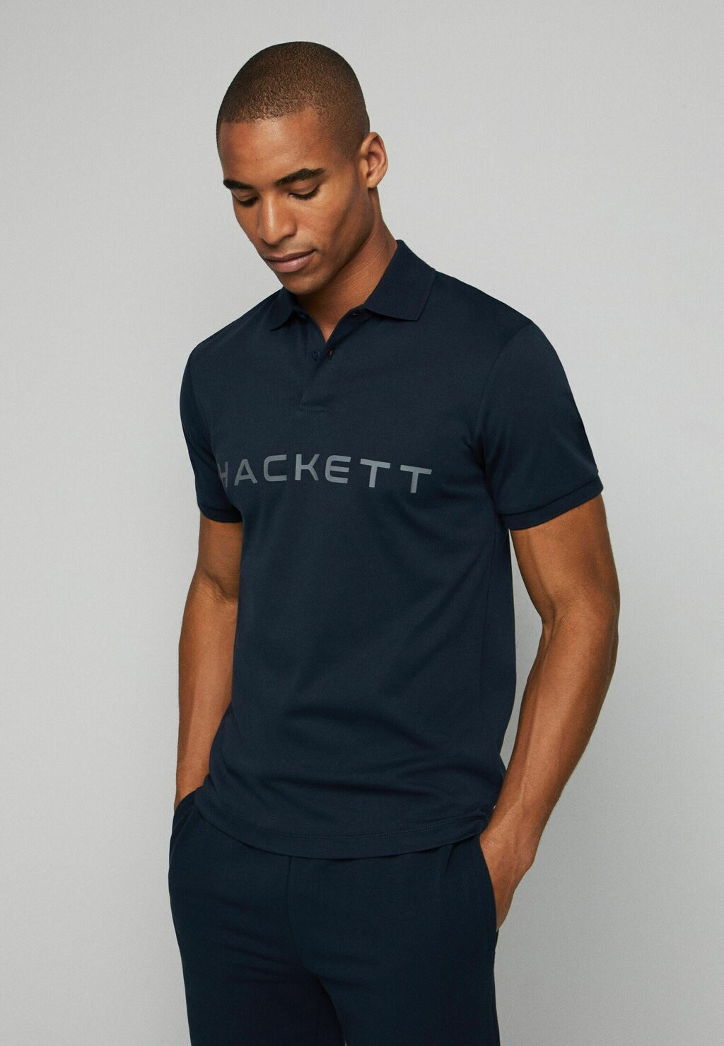 

Рубашка-поло ESSENTIAL Hackett London, цвет navy grey