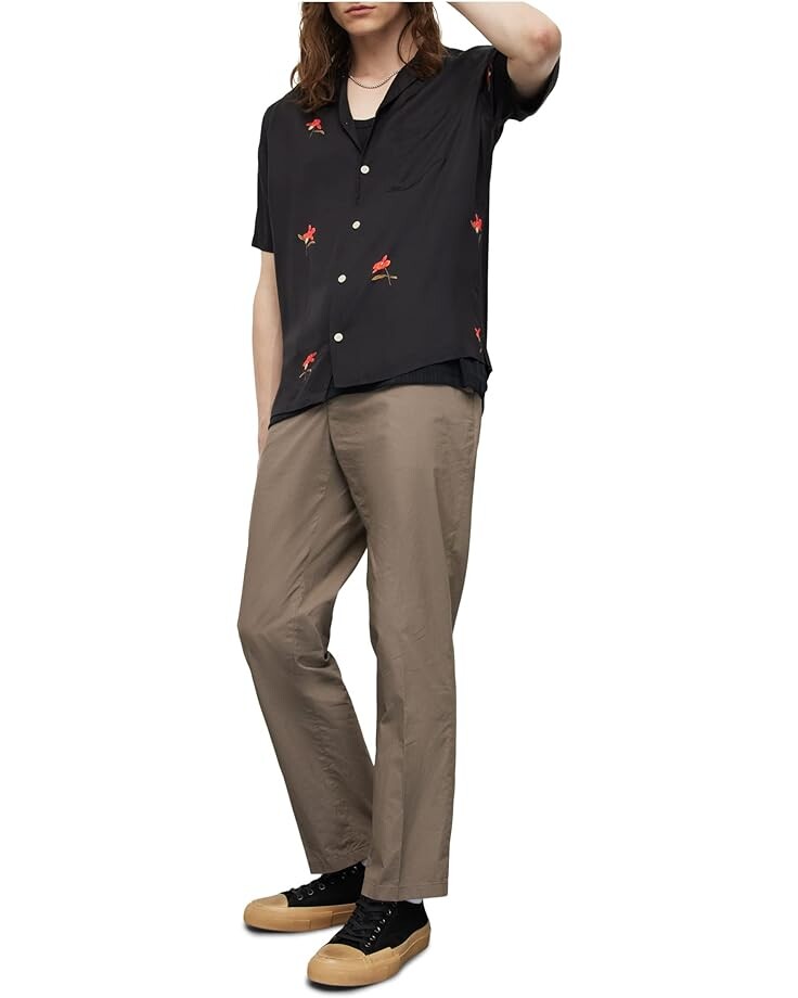 

Рубашка AllSaints Eivissa Short Sleeve Shirt, цвет Jet Black