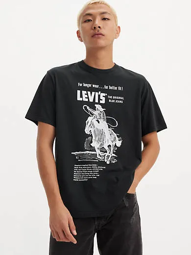 

Футболка свободного кроя с короткими рукавами и графическим рисунком Levi's, черный