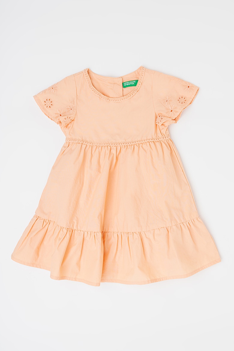 Укороченное платье с короткими рукавами United Colors Of Benetton, оранжевый