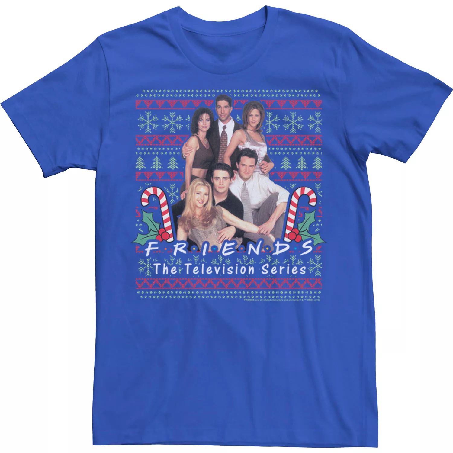 Мужская футболка с рождественским уродливым свитером «Друзья» в стиле группового снимка Licensed Character