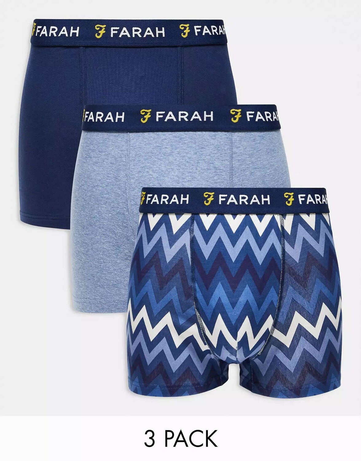 

Три пары боксеров Farah dabel темно-синего цвета и джинсовой ткани