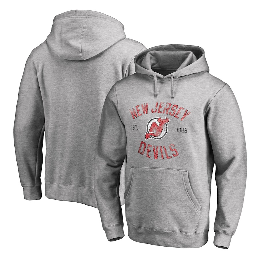 

Пуловер с капюшоном Fanatics Branded New Jersey Devils, пепельный