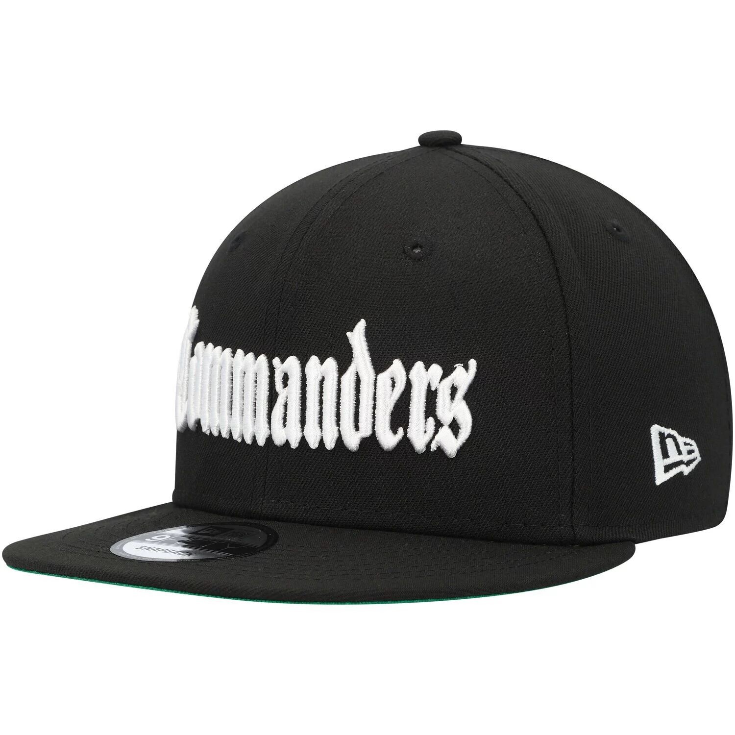 

Мужская черная кепка New Era Washington Commanders с готическим шрифтом 9FIFTY Snapback