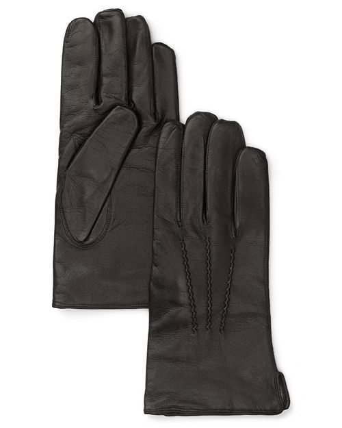 Кожаные перчатки на кашемировой подкладке The Men's Store at Bloomingdale's, цвет Black
