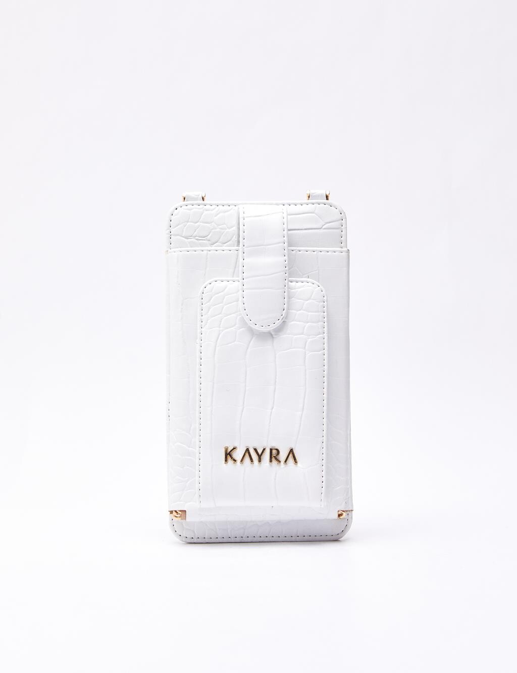 

Сумка-кошелек с узором под крокодил, белый Kayra