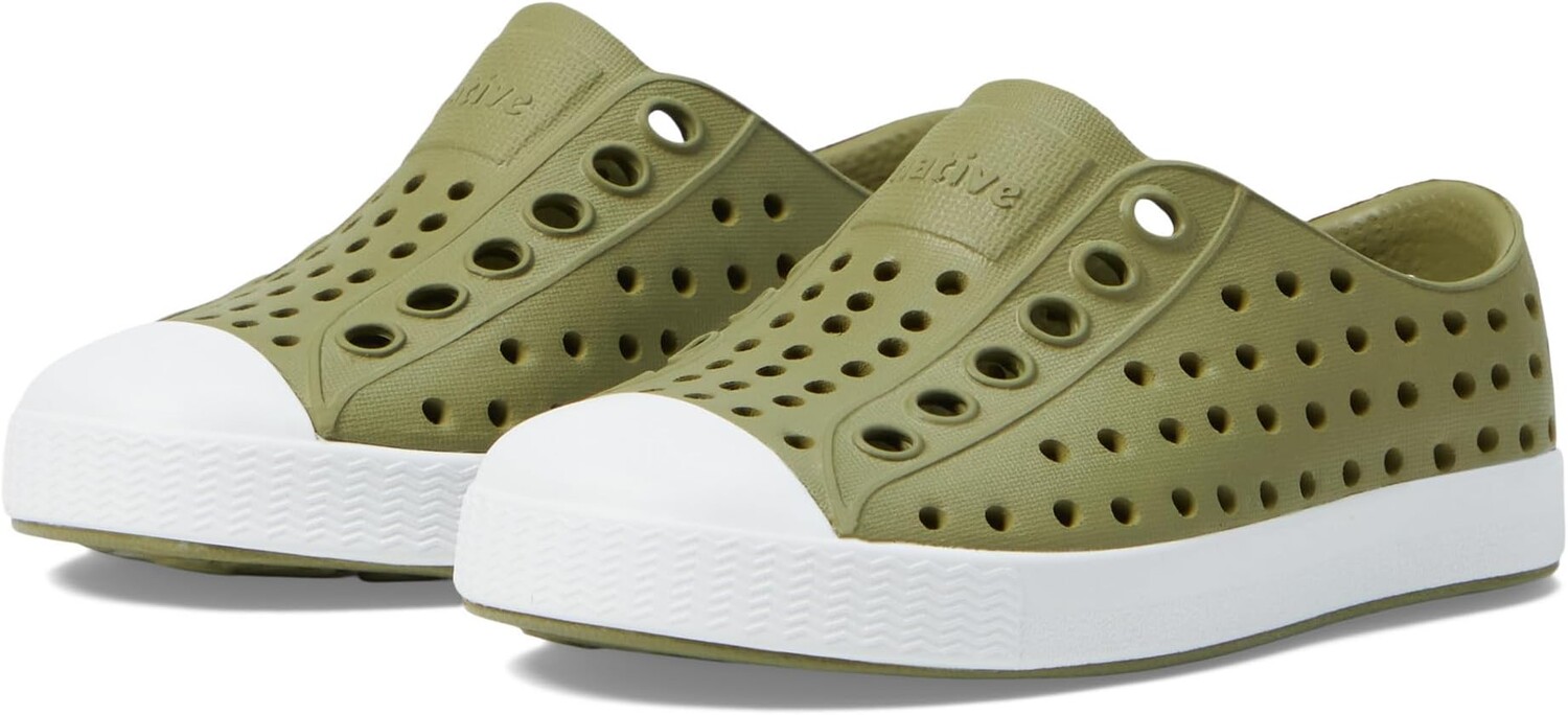 

Кроссовки Jefferson Slip-on Sneakers Native Shoes Kids, цвет Iguana Green/Shell White