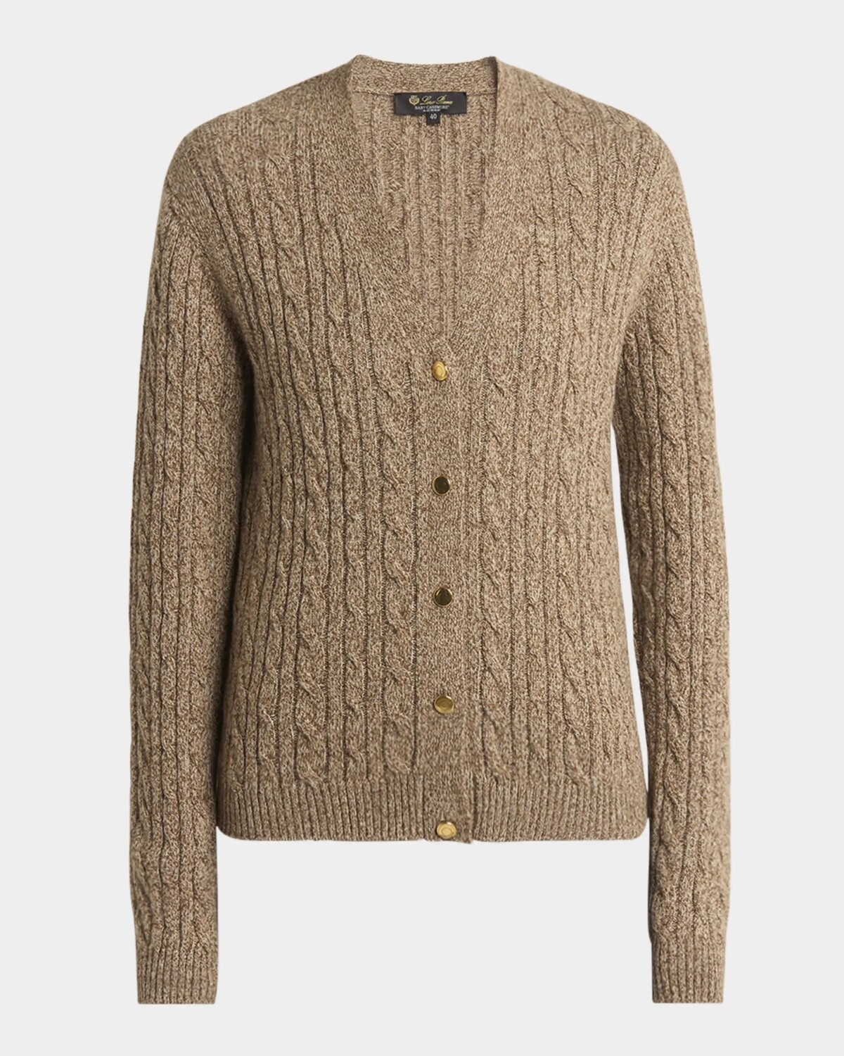 

Кардиган косой вязки из детского кашемира Loro Piana, цвет Golden Wheatgi