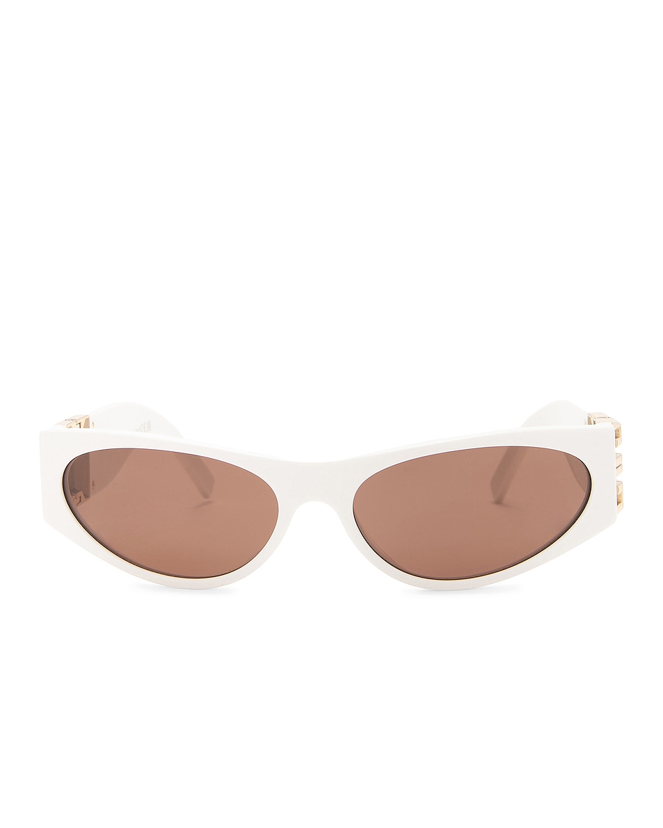 Солнцезащитные очки Givenchy 4G Acetate, цвет Shiny White & Brown