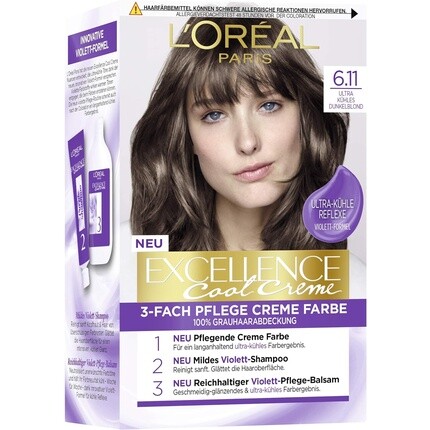 

Перманентная краска для волос Paris Ultra Cool Color 6.11 Ultra Ash Dark Blonde 1 шт., L'Oreal