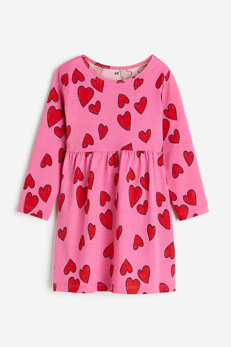 Платье из хлопкового джерси H&M, розовый
