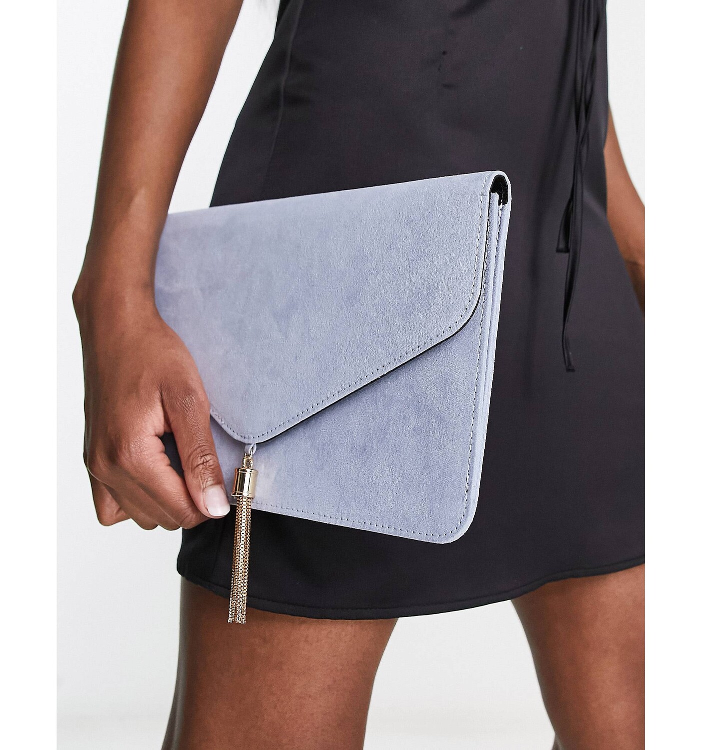 

Синий замшевый клатч с кисточками ASOS DESIGN