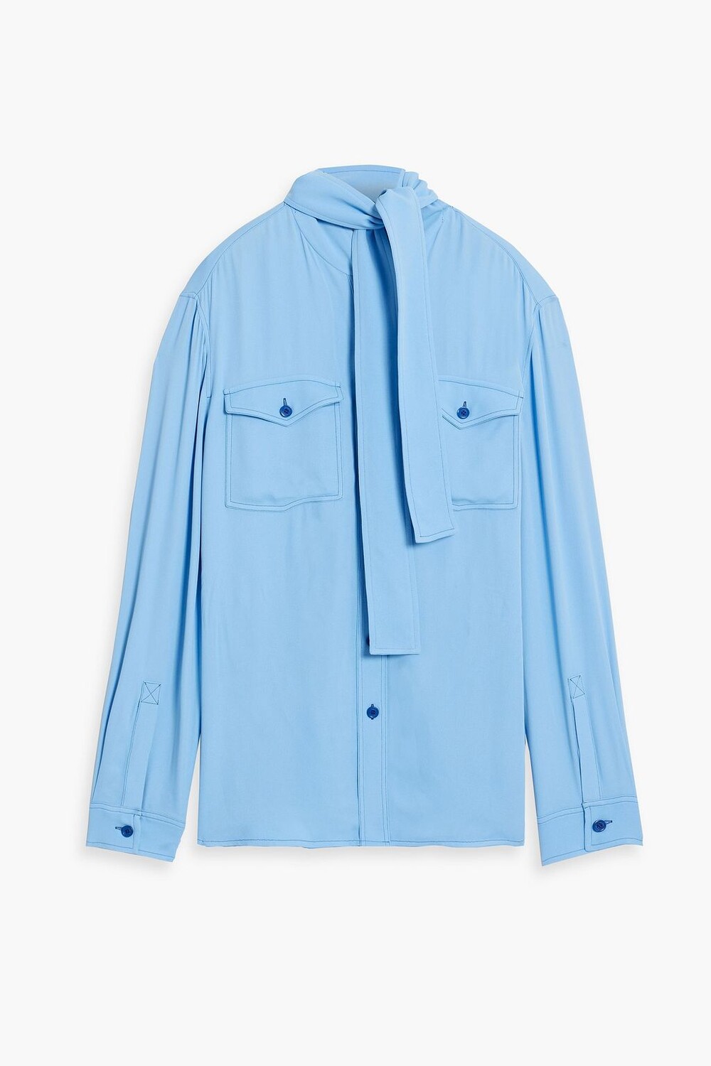 

Креповая рубашка BURBERRY, синий