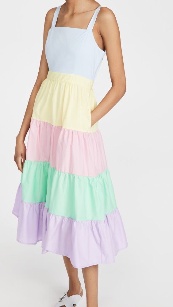 

Платье миди English Factory Colorblock, разноцветный