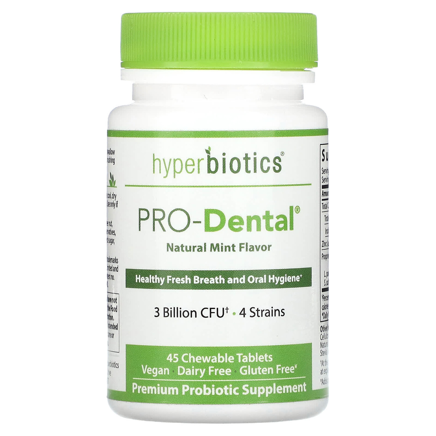 

PRO-Dental, пищевая добавка для здоровья полости рта, натуральная мята, 3 млрд КОЕ, 45 жевательных таблеток, Hyperbiotics