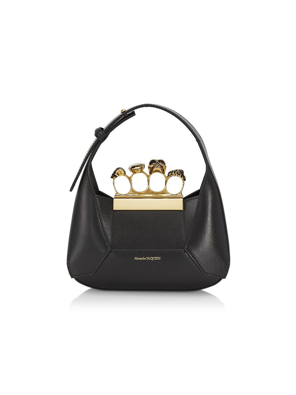 

Мини-сумка Hobo с драгоценными камнями Alexander McQueen, черный