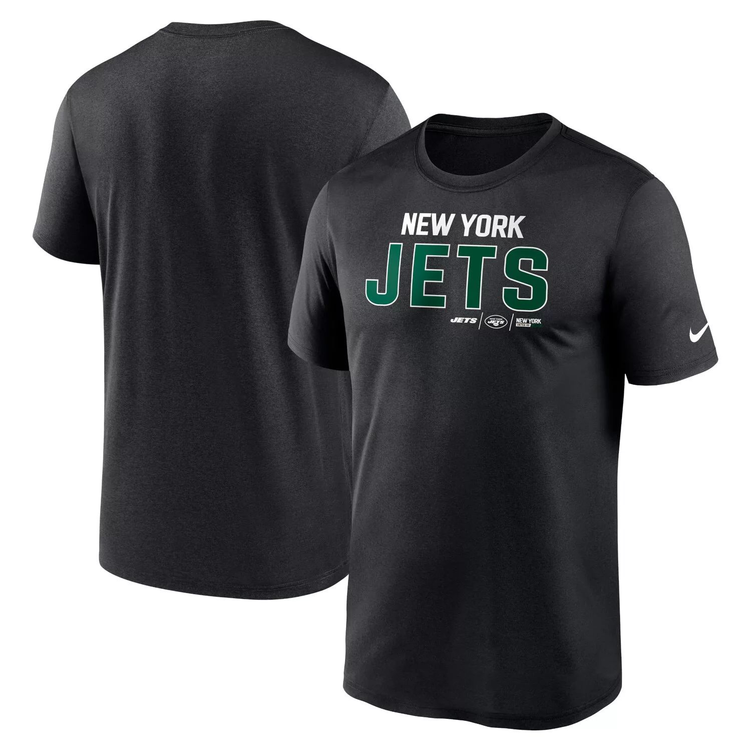 Мужская черная футболка New York Jets Legend Community Performance Nike мужская зеленая футболка new york jets legend icon performance nike