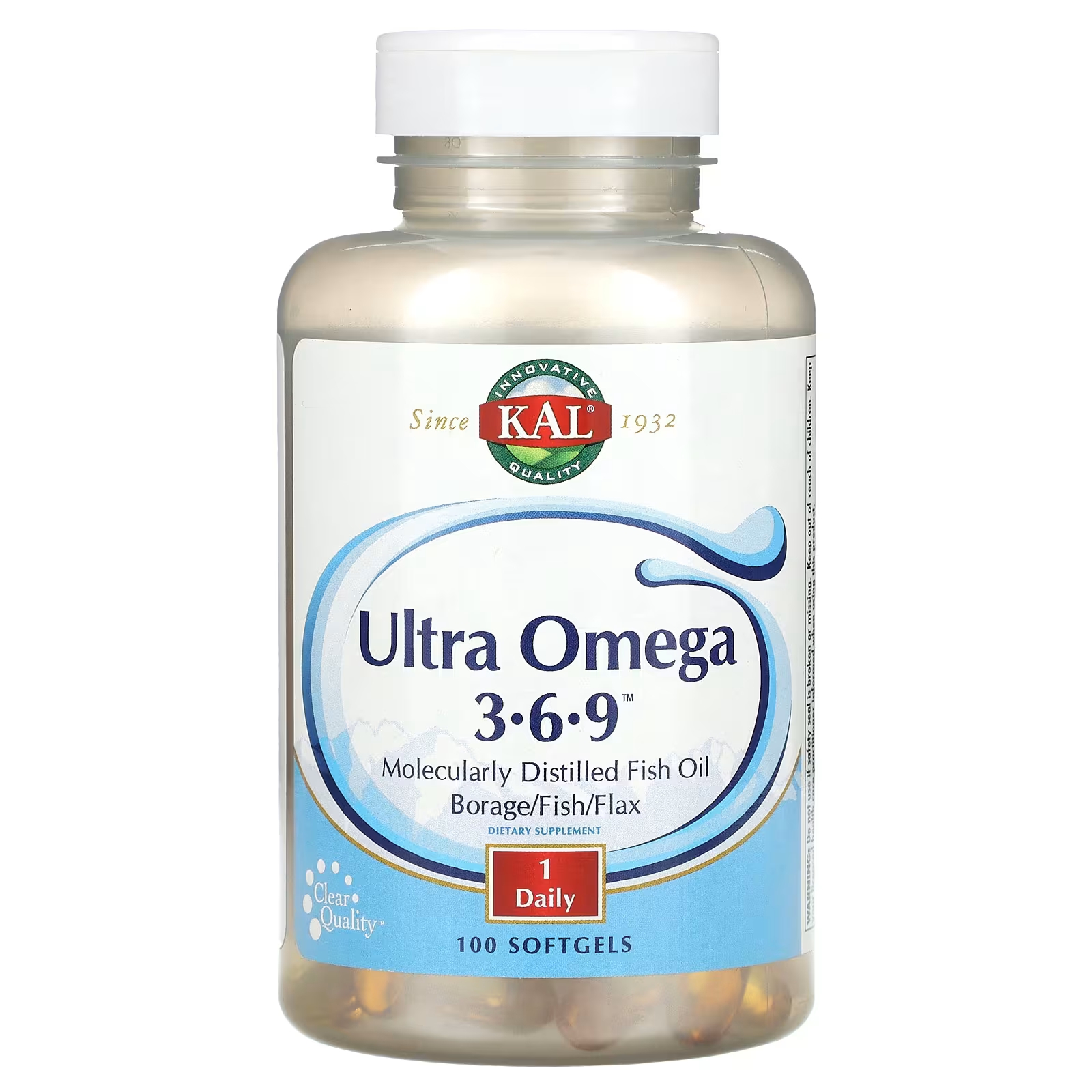 Пищевая добавка Kal Ultra Omega 3-6-9, 100 мягких таблеток swanson multi omega 3 6 9 220 мягких таблеток