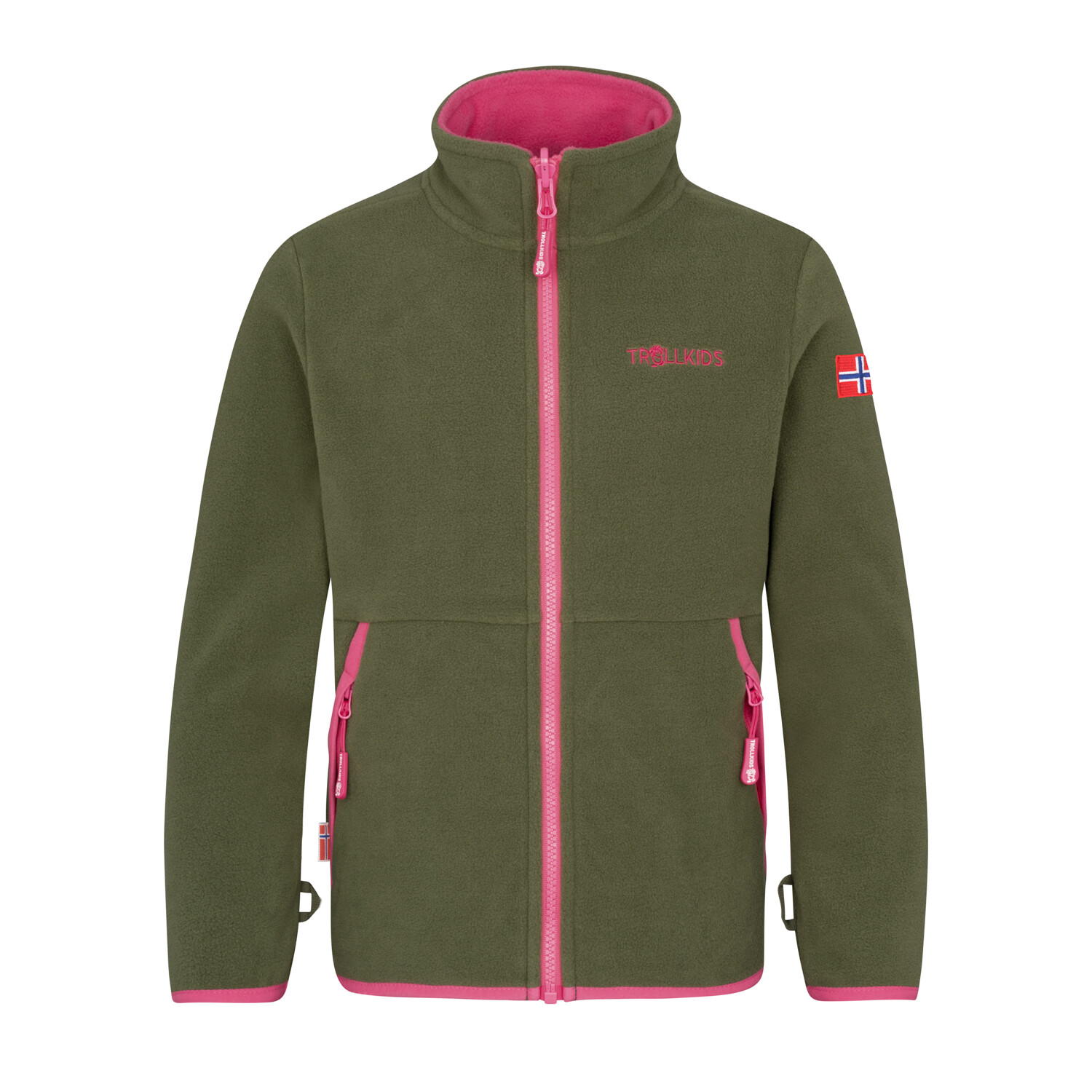 

Флисовая куртка Trollkids Fleece Jacke Storfjord, цвет Dunkle Olive/Hellmagenta