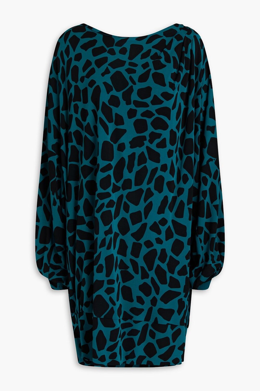 

Платье мини Reese из джерси оверсайз со сборками и принтом DIANE VON FURSTENBERG, бензиновый
