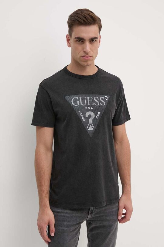 

Хлопковая футболка Guess, черный