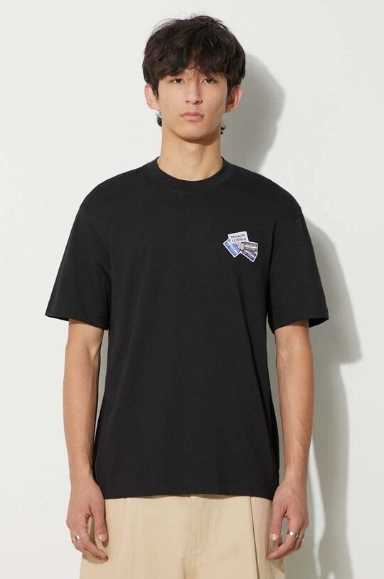 

Хлопковая футболка Lacoste, черный