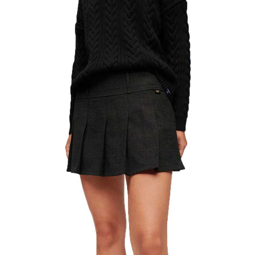 

Юбка Superdry Low Rise Pleated Mini, серый