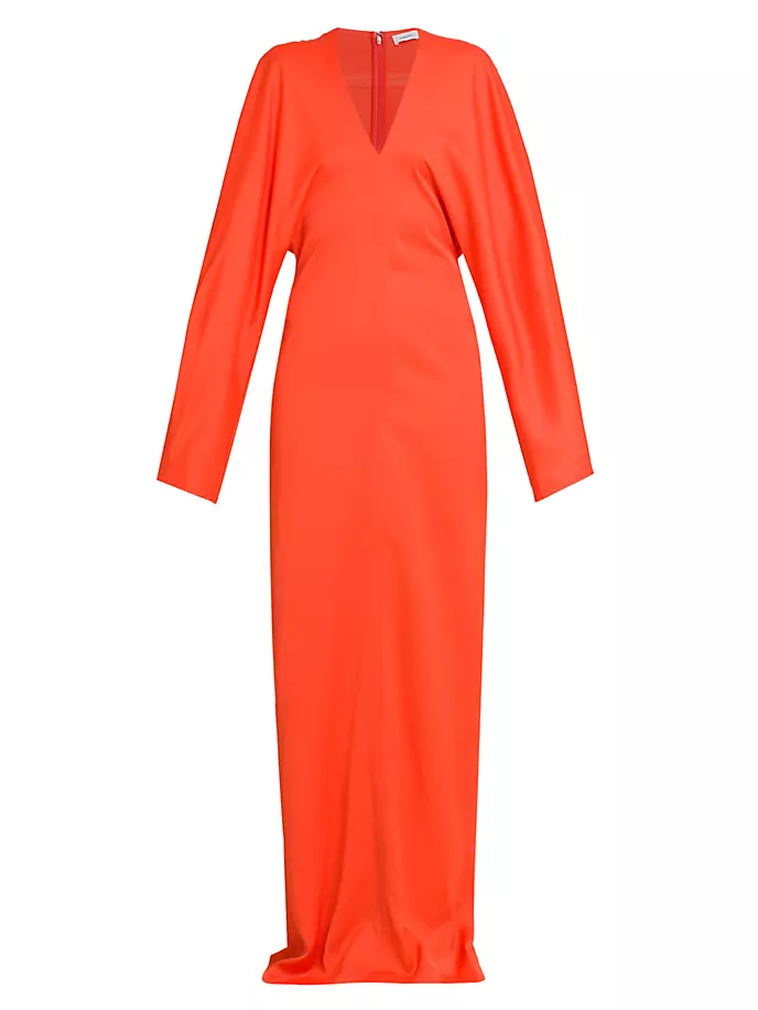 цена Платье макси с длинными рукавами Ferragamo, цвет mandarin