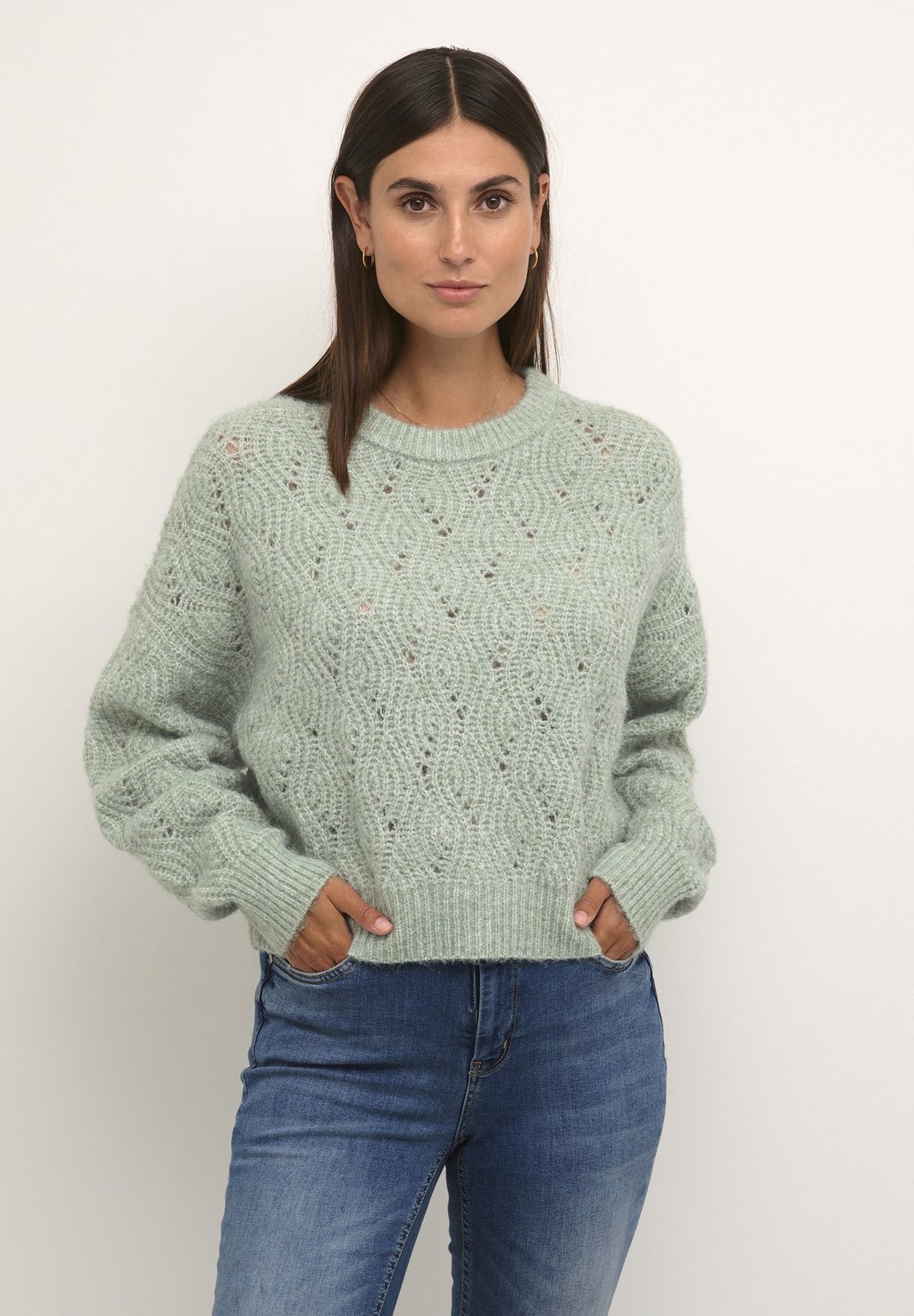 Вязаный свитер CUKIMMY Culture, цвет green milieu melange
