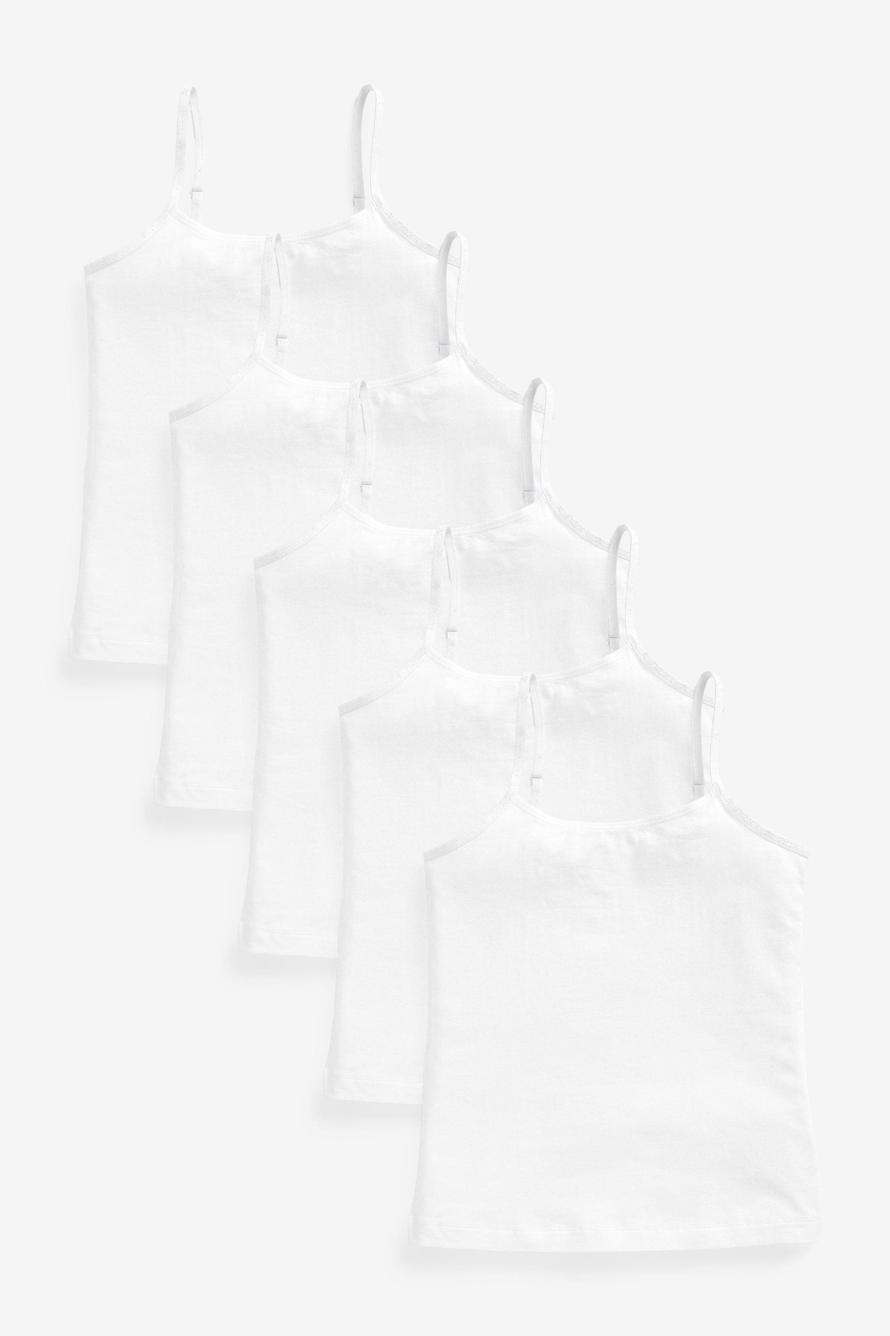 Комплект из 5 футболок на эластичных бретелях Next, белый