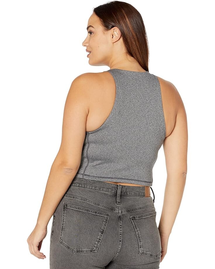 Топ Madewell Plus Size MWL Form Racerback Crop Top, цвет Heather Charcoal брюки madewell mwl form high rise 25 leggings in heathered charcoal цвет heather charcoal