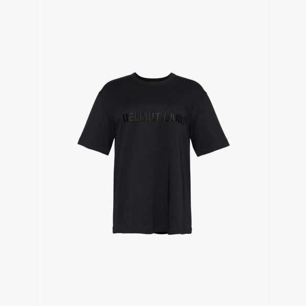 

Футболка из хлопкового джерси с вышитым логотипом Helmut Lang, черный