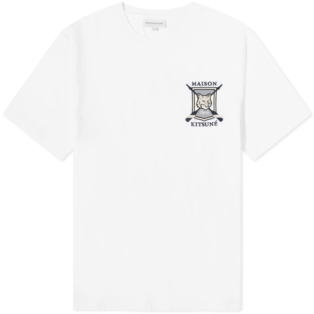 Комфортная футболка с вышивкой Maison Kitsune College Fox, белый