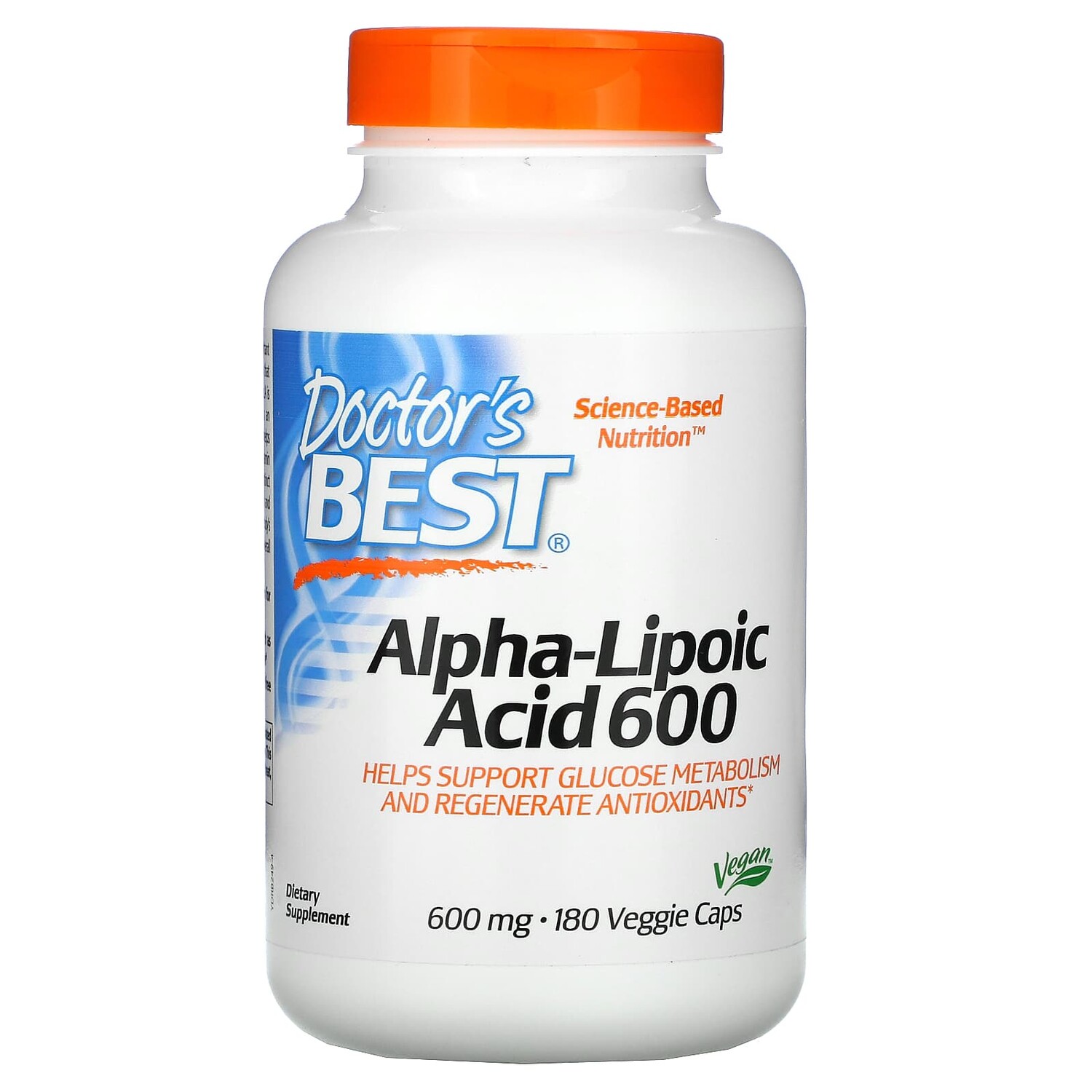 

Альфа-липоевая кислота 600, 600 мг, 180 вегетарианских капсул, Doctor's Best