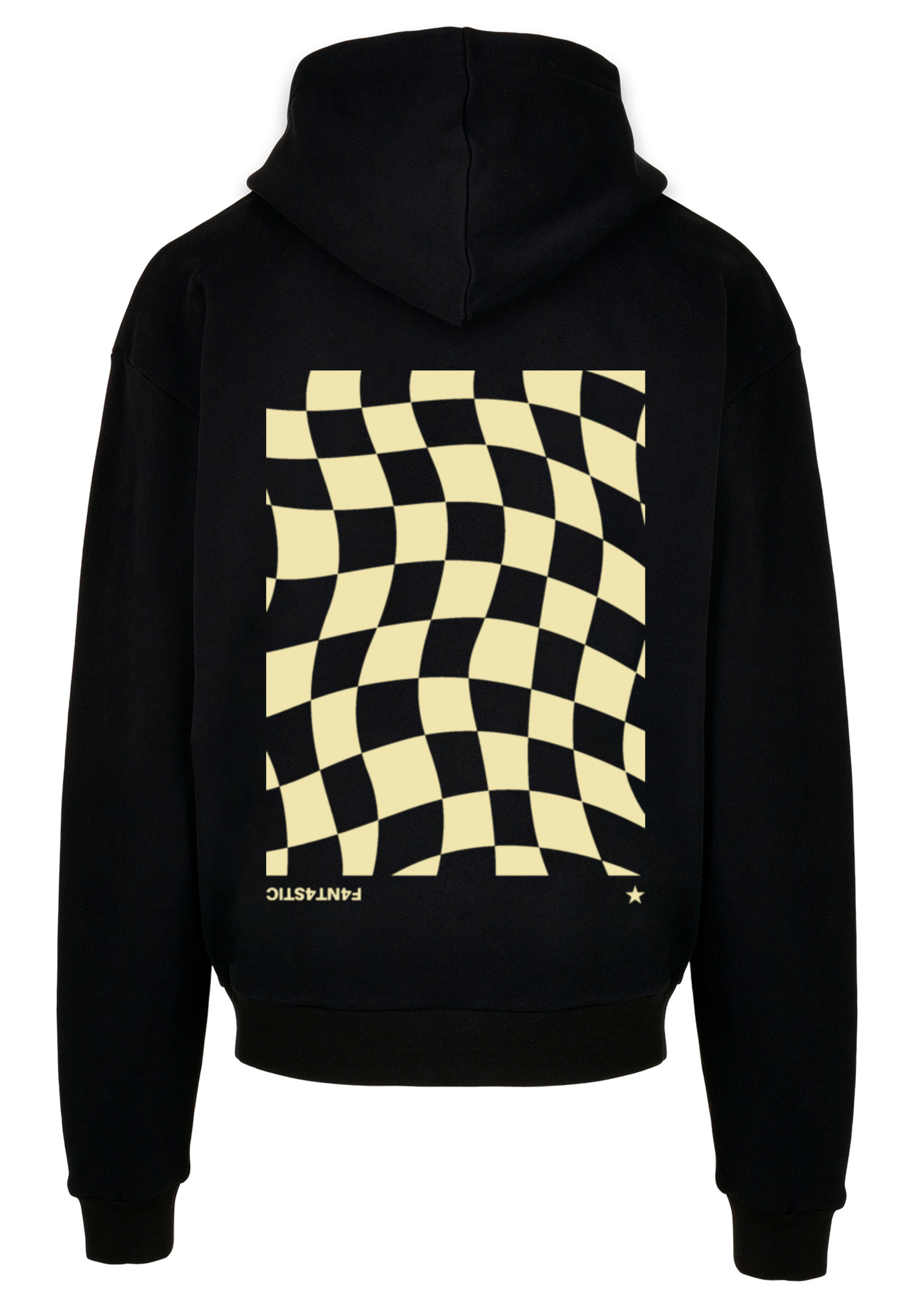 Пуловер F4NT4STIC Ultra Heavy Hoodie Wavy Schach Muster, черный